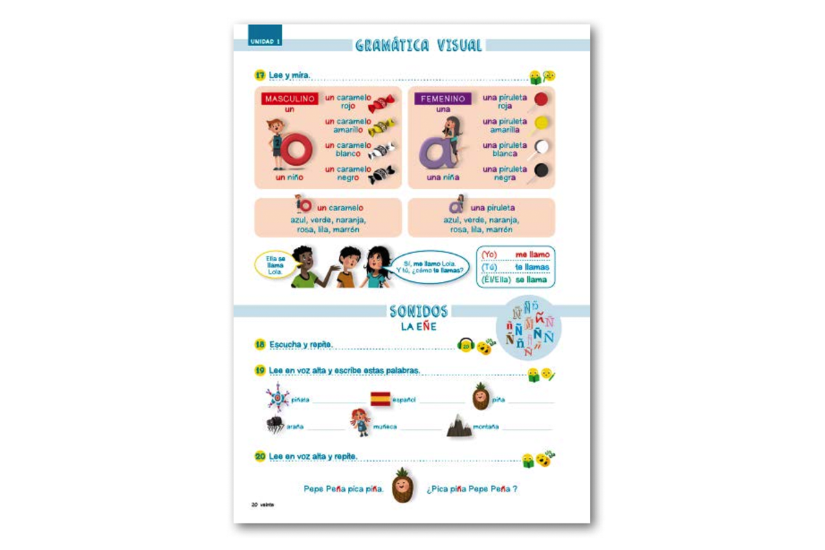 Gramática visual y sonidos en una unidad de Lola y Leo