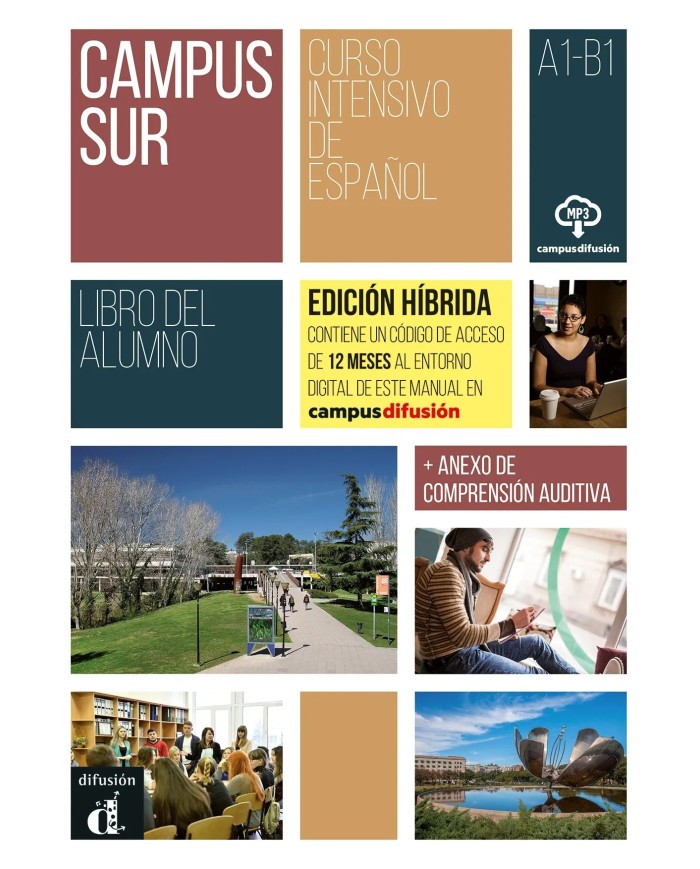 語学・辞書・学習参考書 CAMPUS SUR Libro del Alumno Difusión Tienda | Campus Sur A1-B1 - Edición híbrida - Libro del