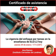 Certificado La vigencia del enfoque por tareas en la enseñanza de ELE/L2 hoy